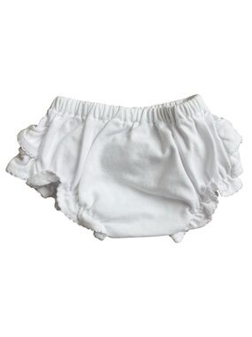 Kissy Kissy Baby Girls White Ruffle Diaper Cover Bloomers Bottoms. 0-3 Months.
